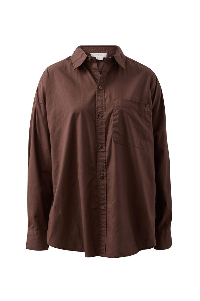 Peta Oversized Shirt | Chocolate