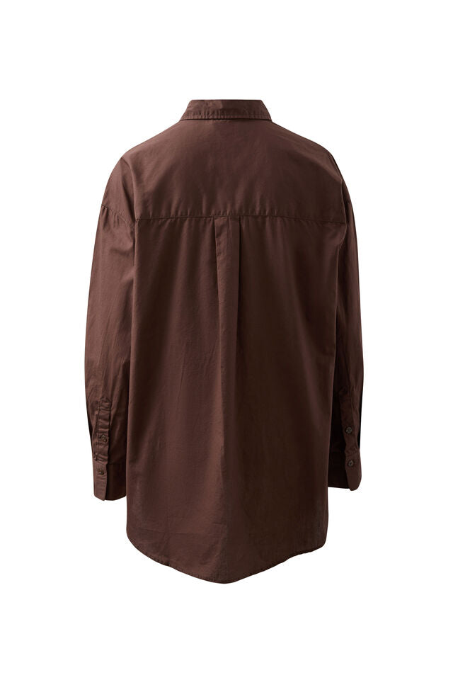 Peta Oversized Shirt | Chocolate