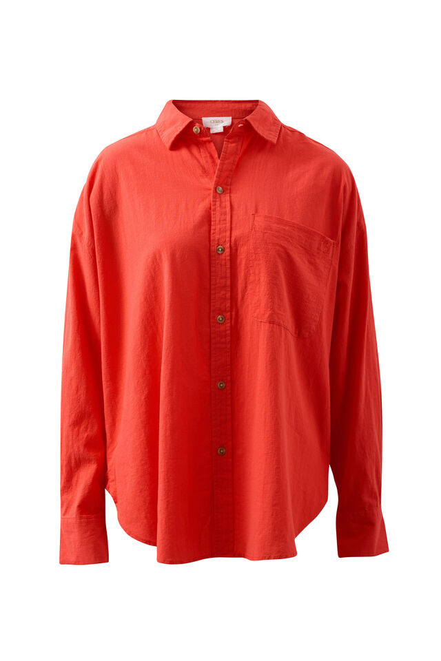 Peta Oversized Shirt | Heritage Red