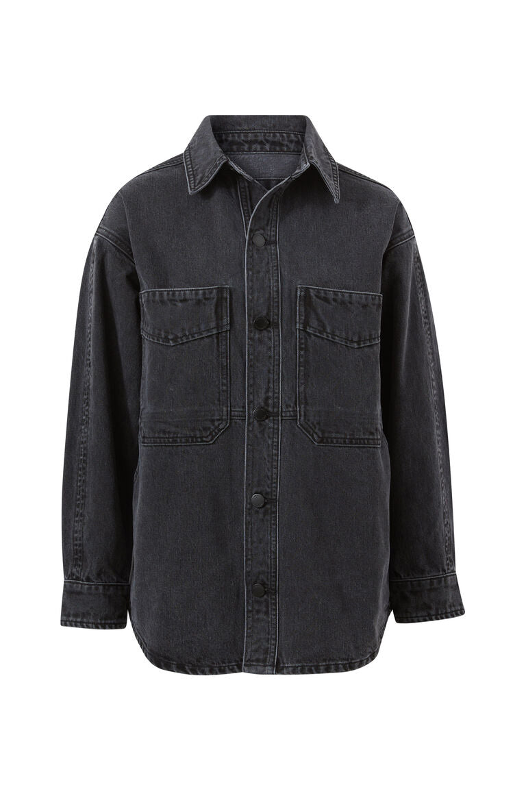 Bobbi Side Pocket Denim Shacket | Washed Black