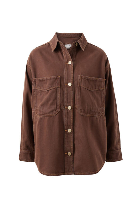 Bobbi Side Pocket Denim Shacket | Chocolate