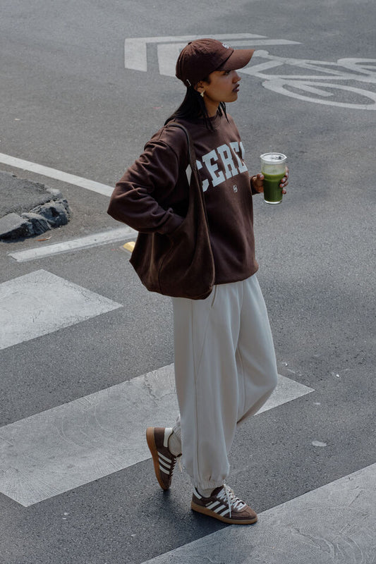 Isla Oversized Slouchy Crew | Chocolate