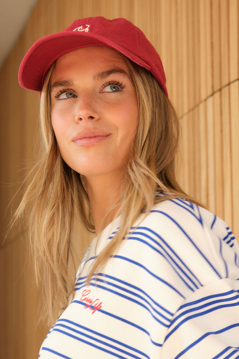 Pip Everyday Cap | Deep Red/Ecru