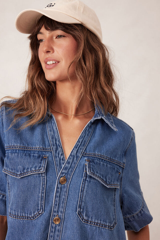 Sammy Relaxed Shirt Dress | Fresh Indigo