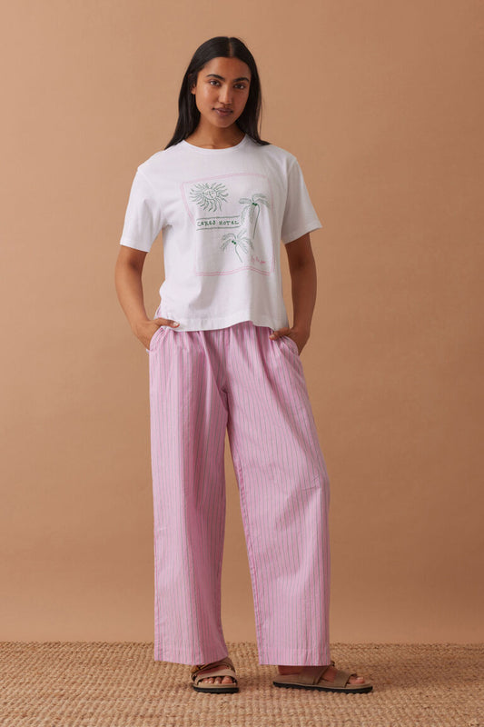 The Lounge Pant | Hibiscus Pink Stripe