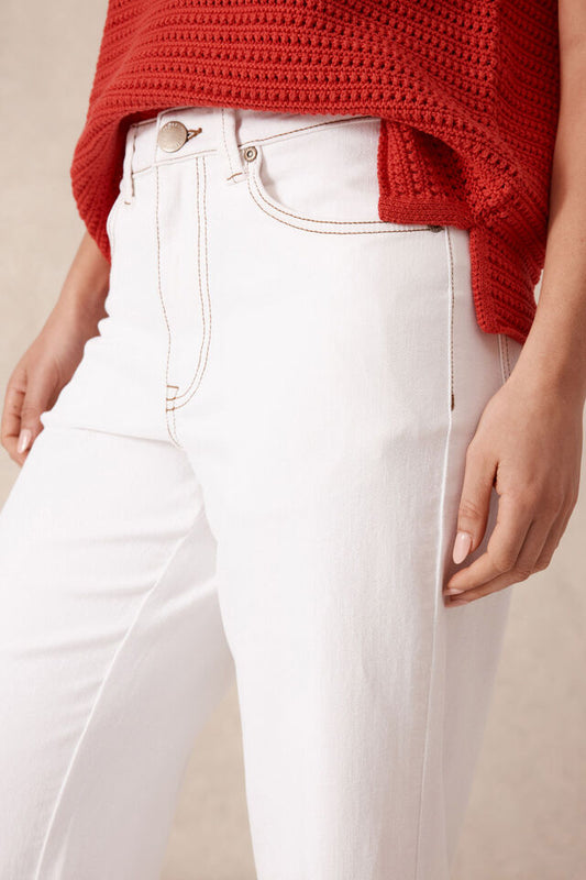 Jude Wide Leg Crop Jean | Fresh Ecru