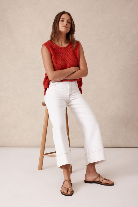 Jude Wide Leg Crop Jean | Fresh Ecru