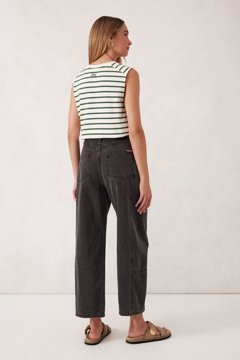 Demi Barrel Jean | Faded Black