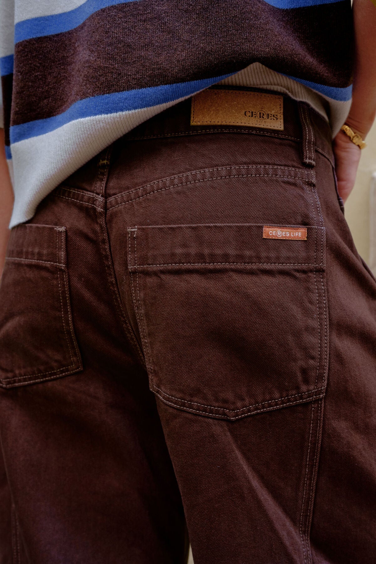 Demi Barrel Jean | Bitter Chocolate