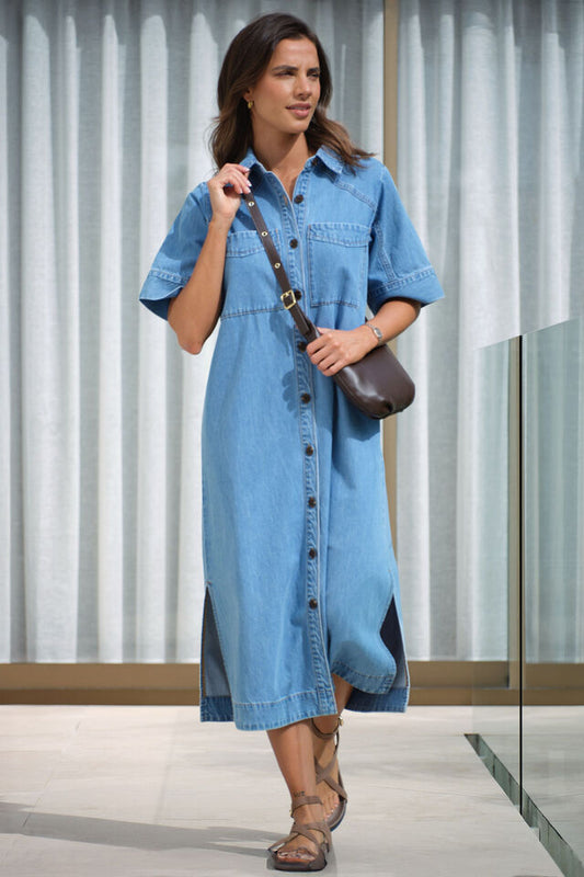 Ava Short Sleeve Midi Dress