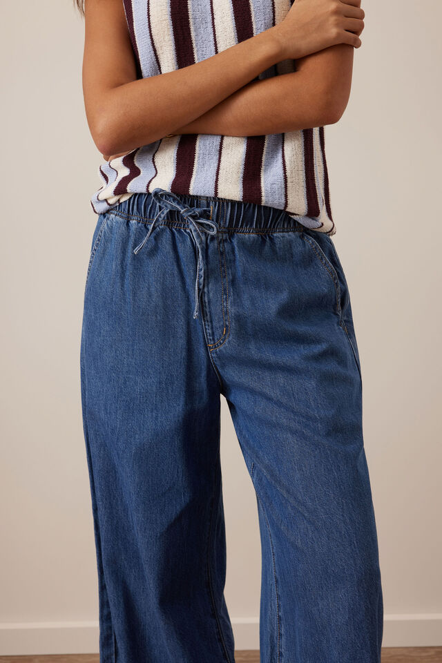 Andie Wide Leg Drawstring Pant | Fresh Indigo