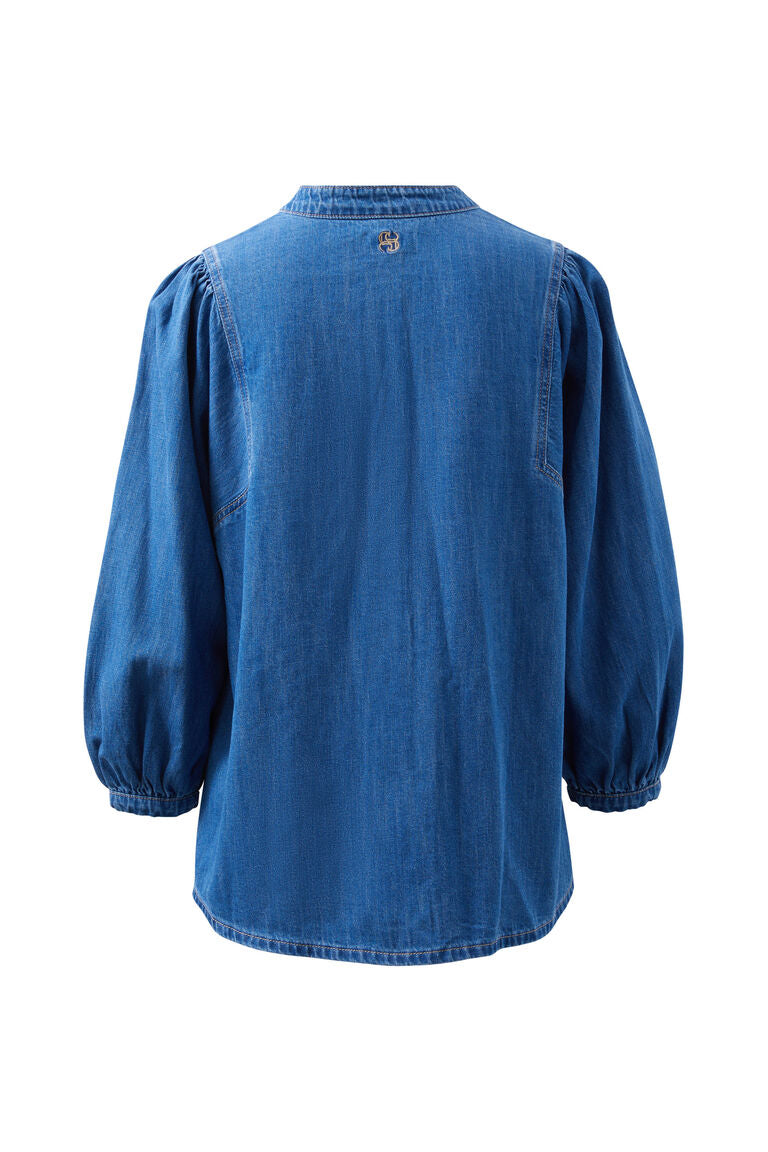 Puff Sleeve Denim Shirt