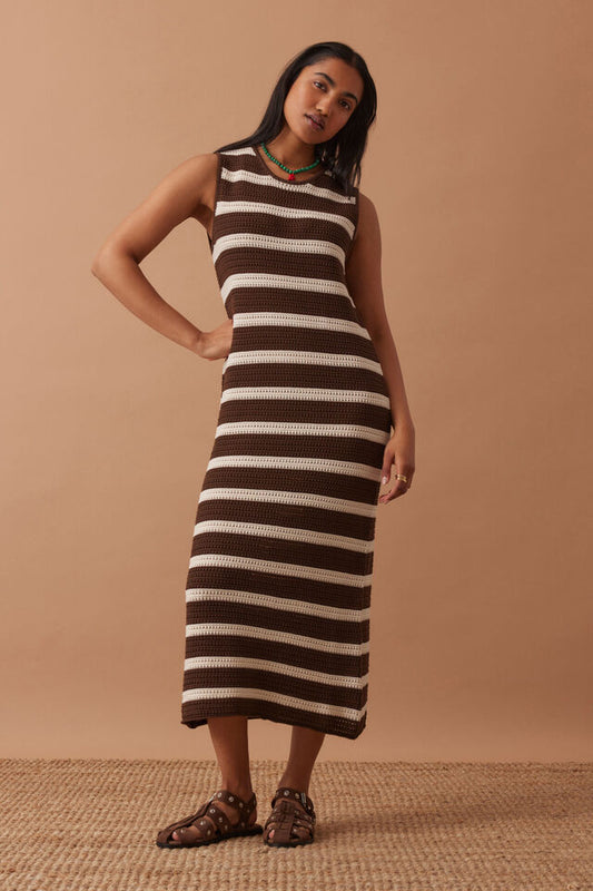 Margot Mesh Knit Tank Midi Dress