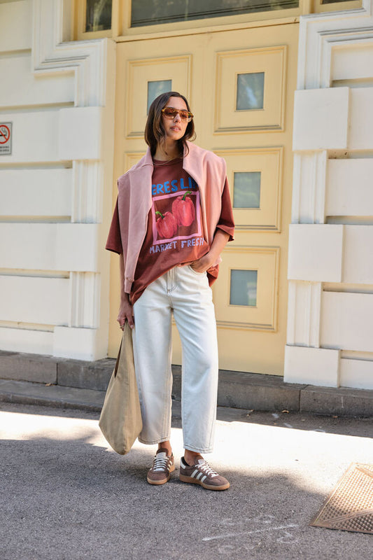 Liv Oversized Tee | Ginger/Farmers Market