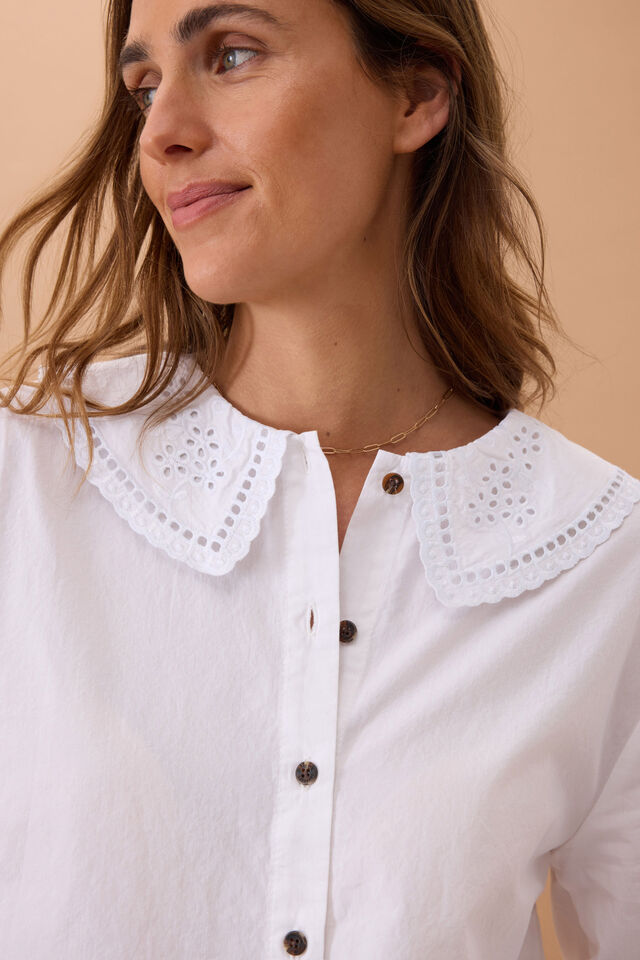 Alice Collared Top | White