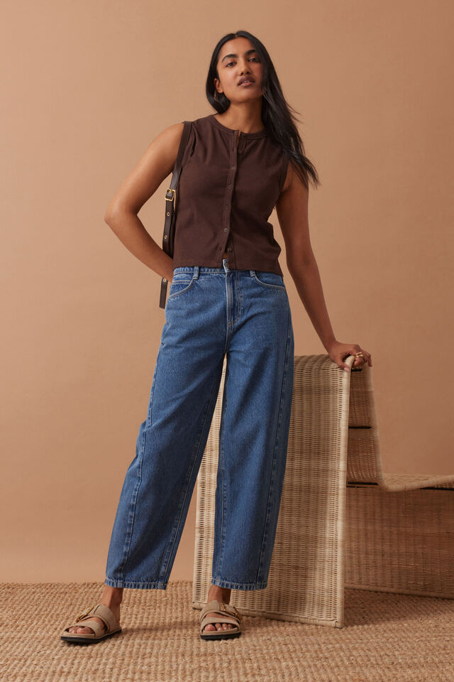 Leah Tapered Barrel Jean | Fresh Indigo