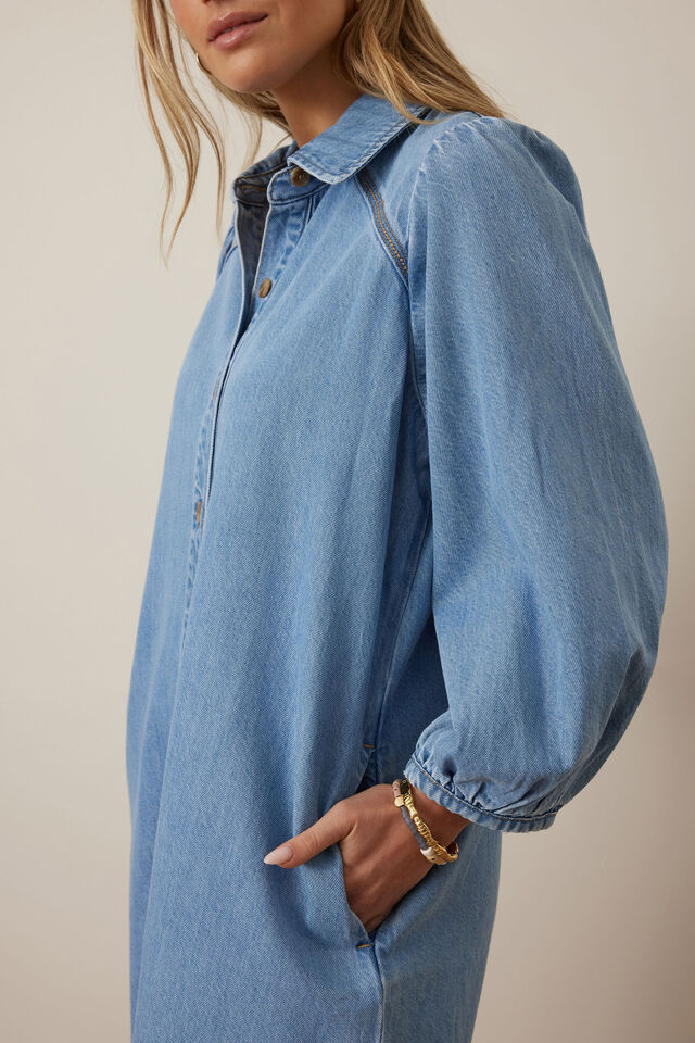 Lenny Mini Dress | Vintage Blue