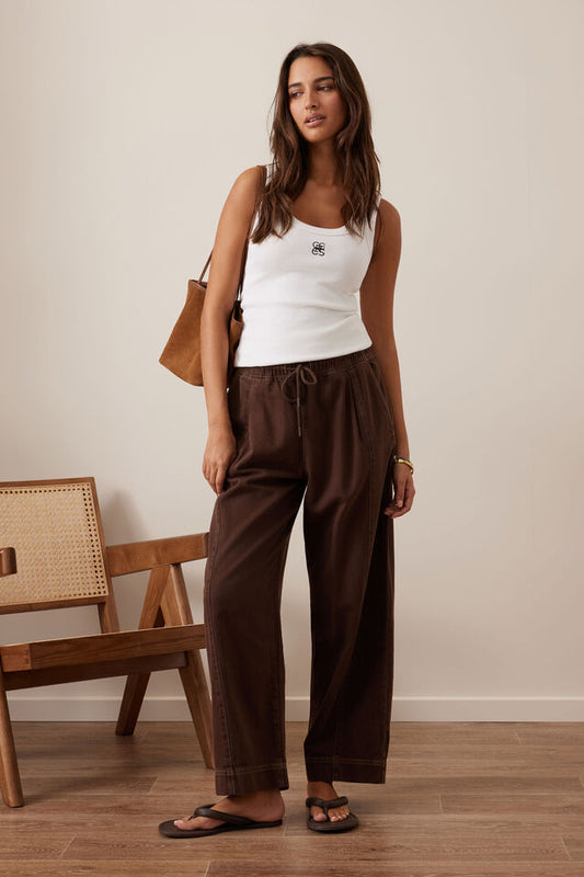 Jessie Barrel Pant | Chocolate