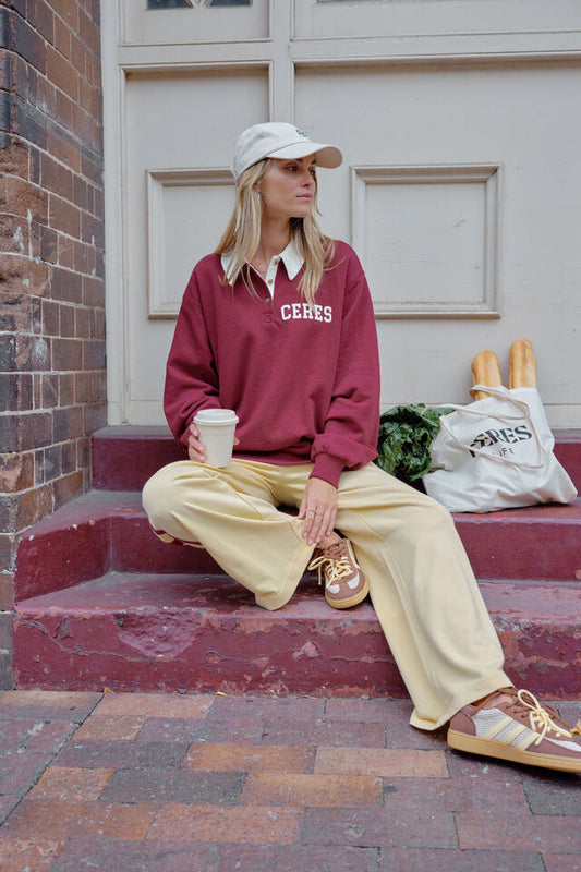 Wren Rugby Sweat | Burgundy