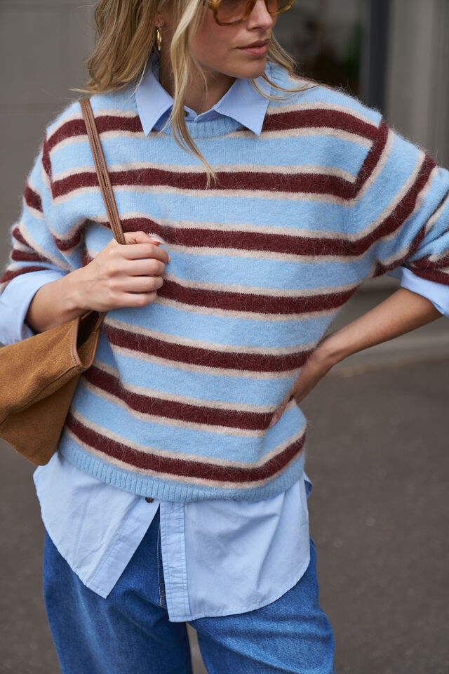 Bonnie Lofty Knit | Blue Stripe
