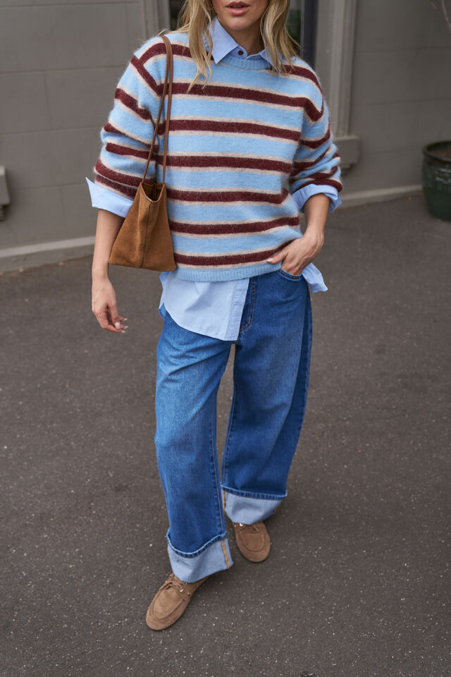 Bonnie Lofty Knit | Blue Stripe