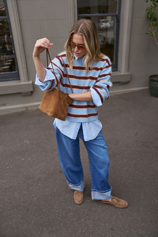 Bonnie Lofty Knit | Blue Stripe
