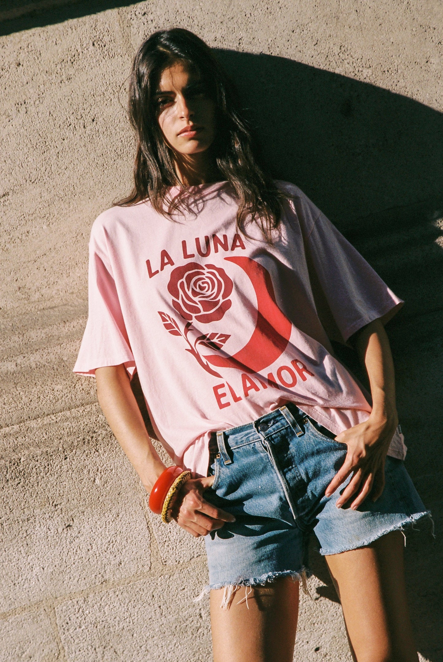 Moon Rose Boyfriend Tee | Pink