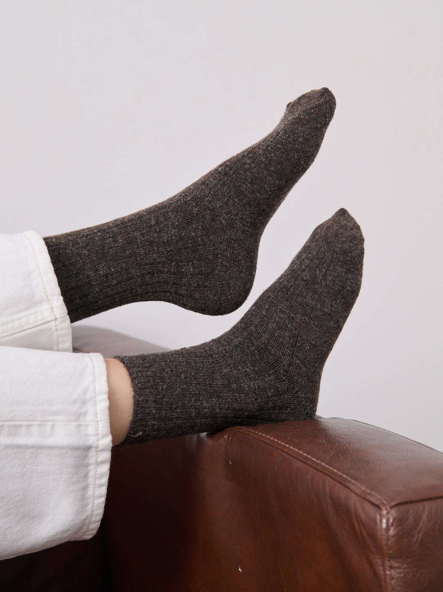 Rib Wool Blend Socks | Various Colours