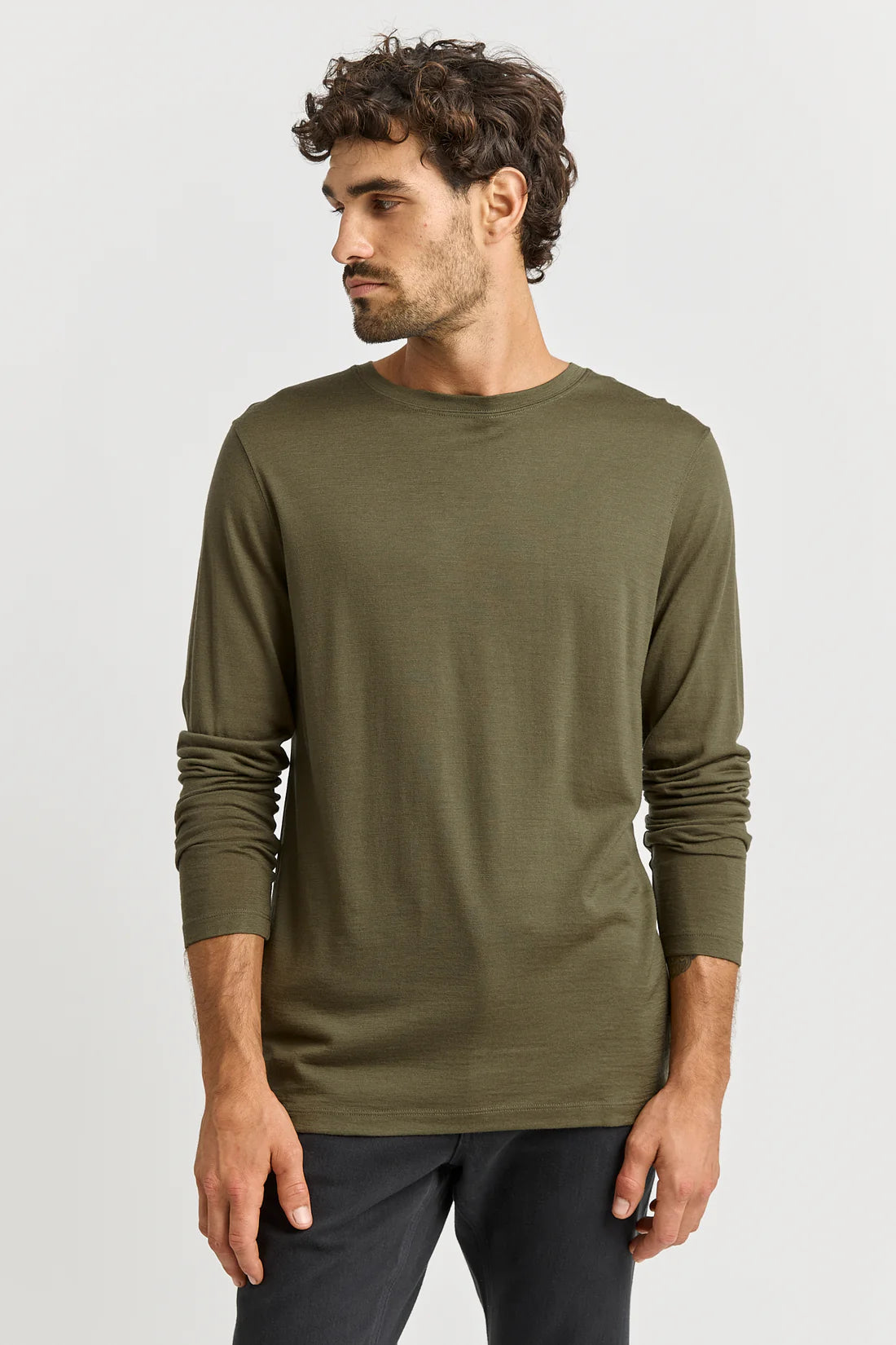 Merino Long Sleeve T-Shirt | Khaki