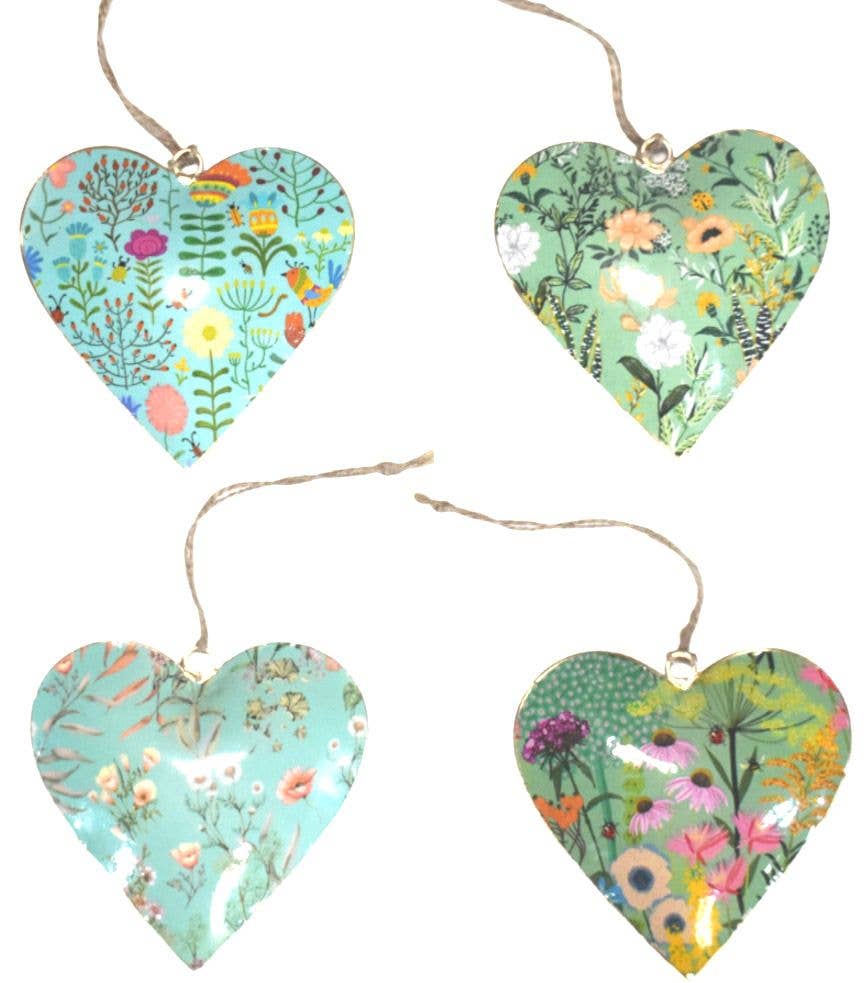Floral Turquoise Hearts