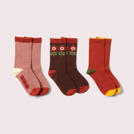 Flowers Ankle Socks 3 Pack