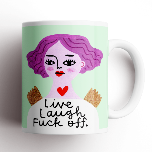 Live, Laugh, F*ck Off | Grumpy Angel Mug