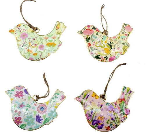 Pink Floral 10 cm Tin Birds