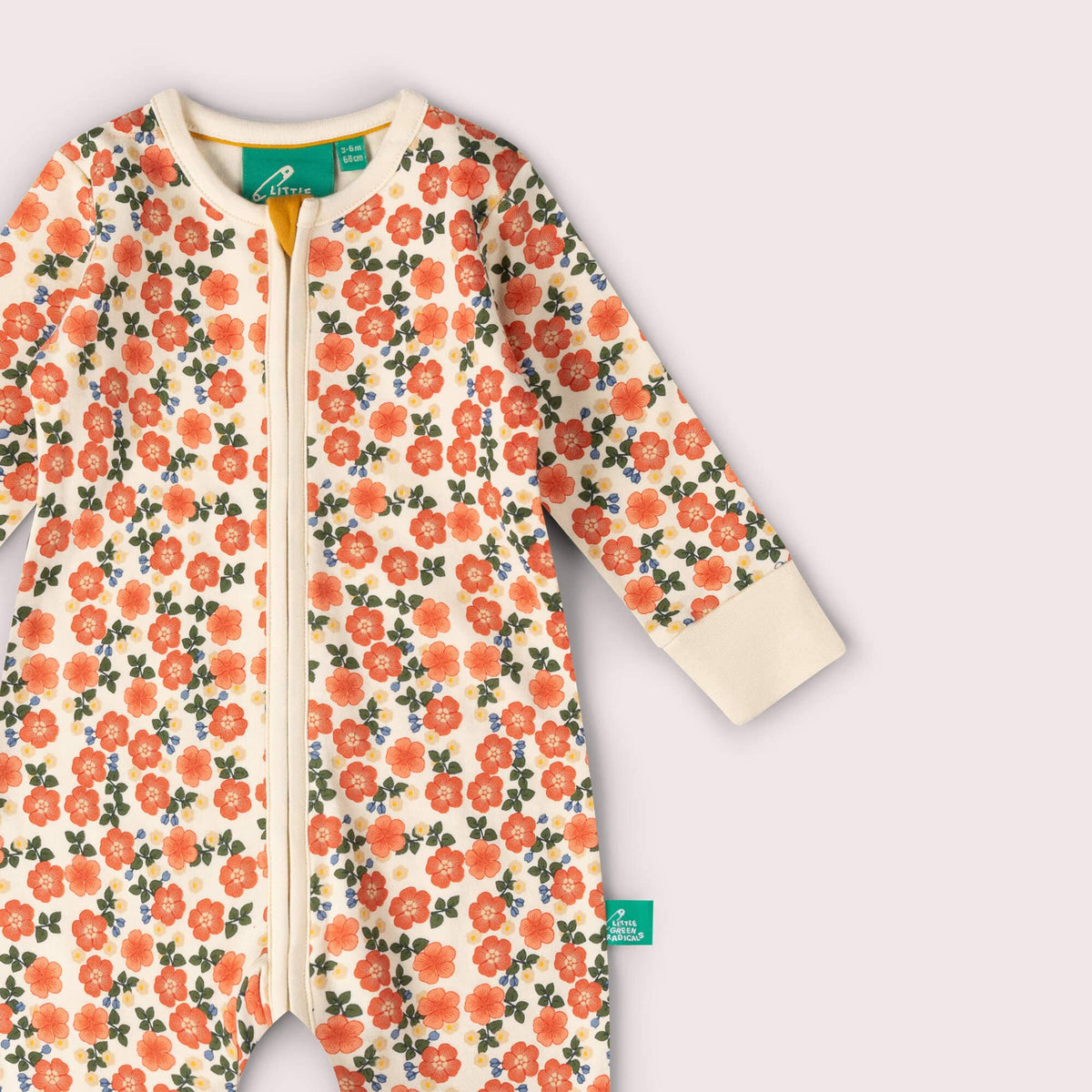 Petals Zip Organic Babygrow