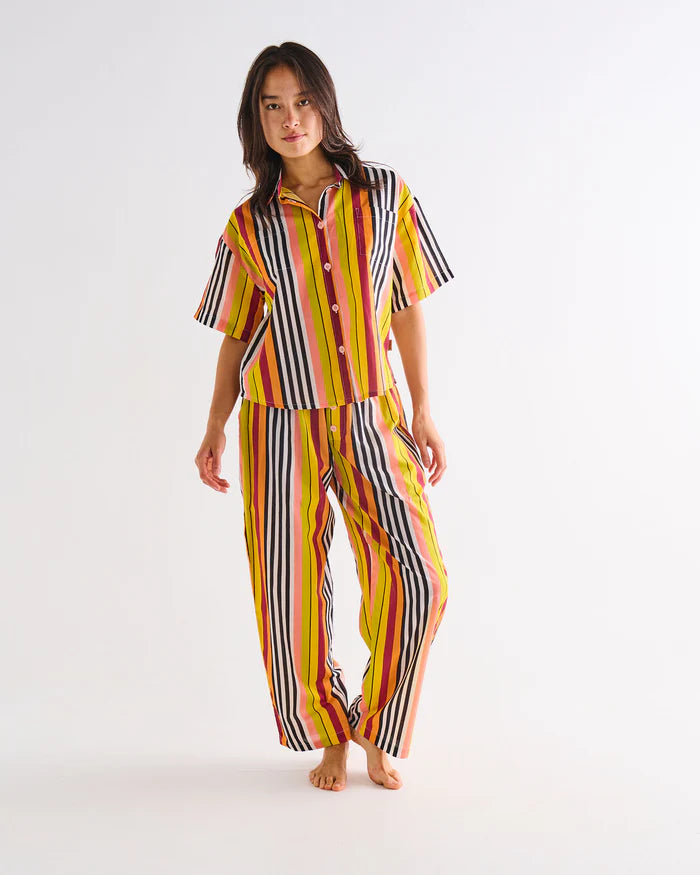 Short Sleeve Shirt and Pant Pyjama Set | Casablanca Stripe
