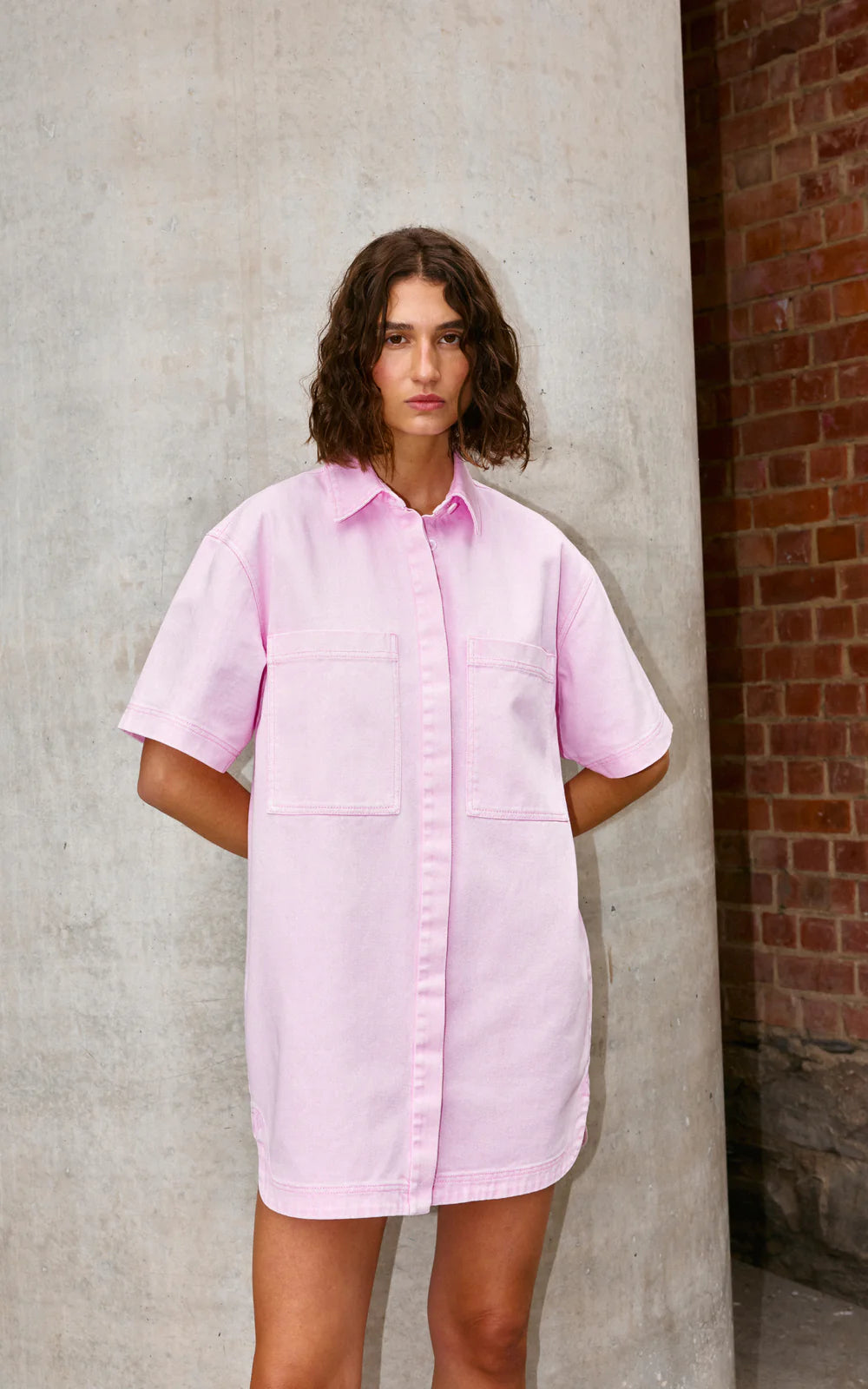 Freya Dress | Blush Wash Denim