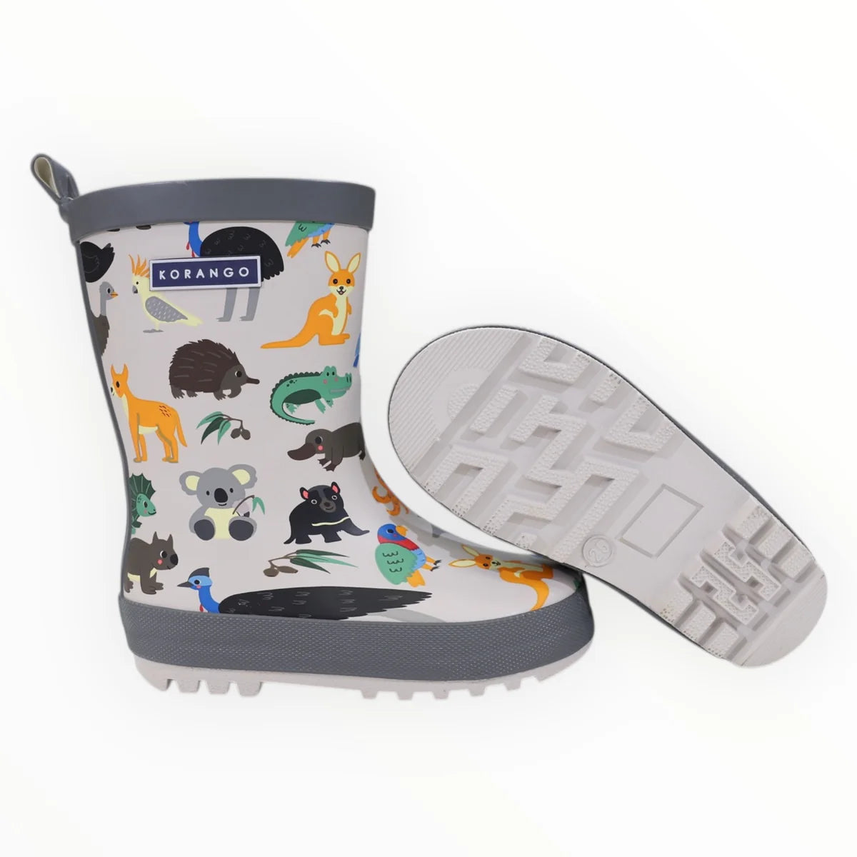 Australian Animal Printed Gumboot | Grey
