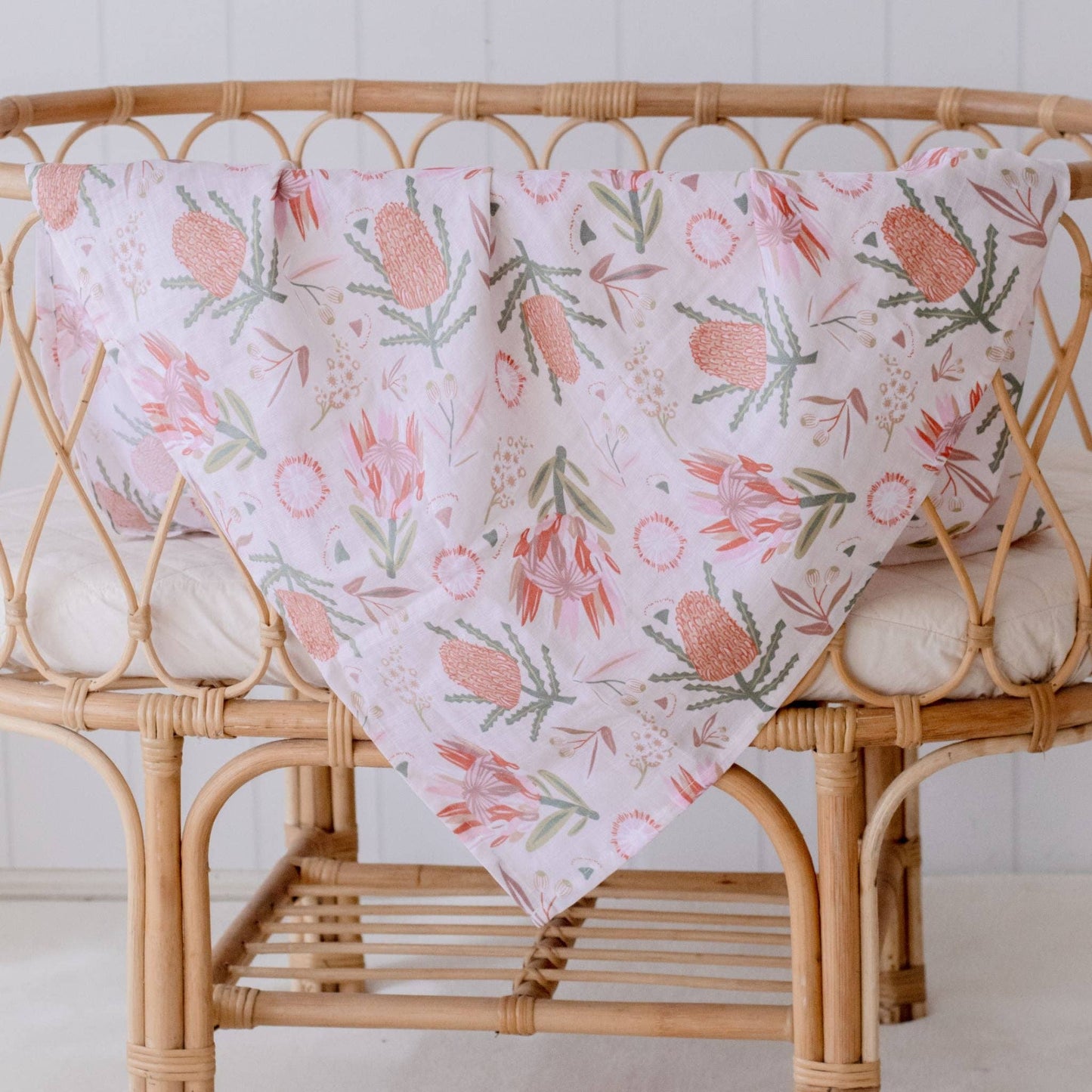 **LANDING SOON** Organic Cotton Muslin Swaddle Wrap | Gumnut Blossoms