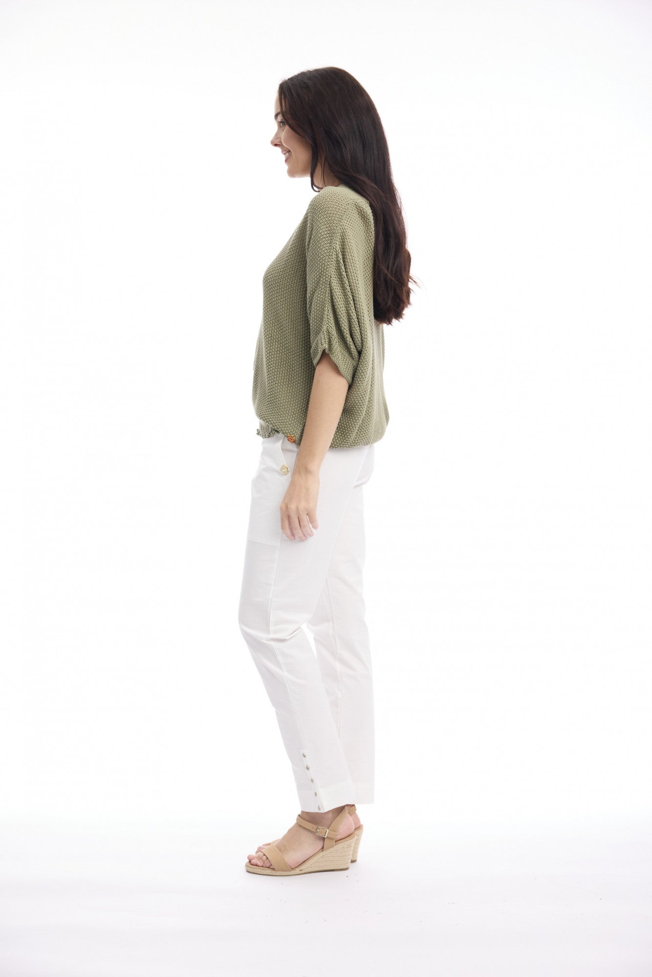 Centre Seam Knit Top | Khaki