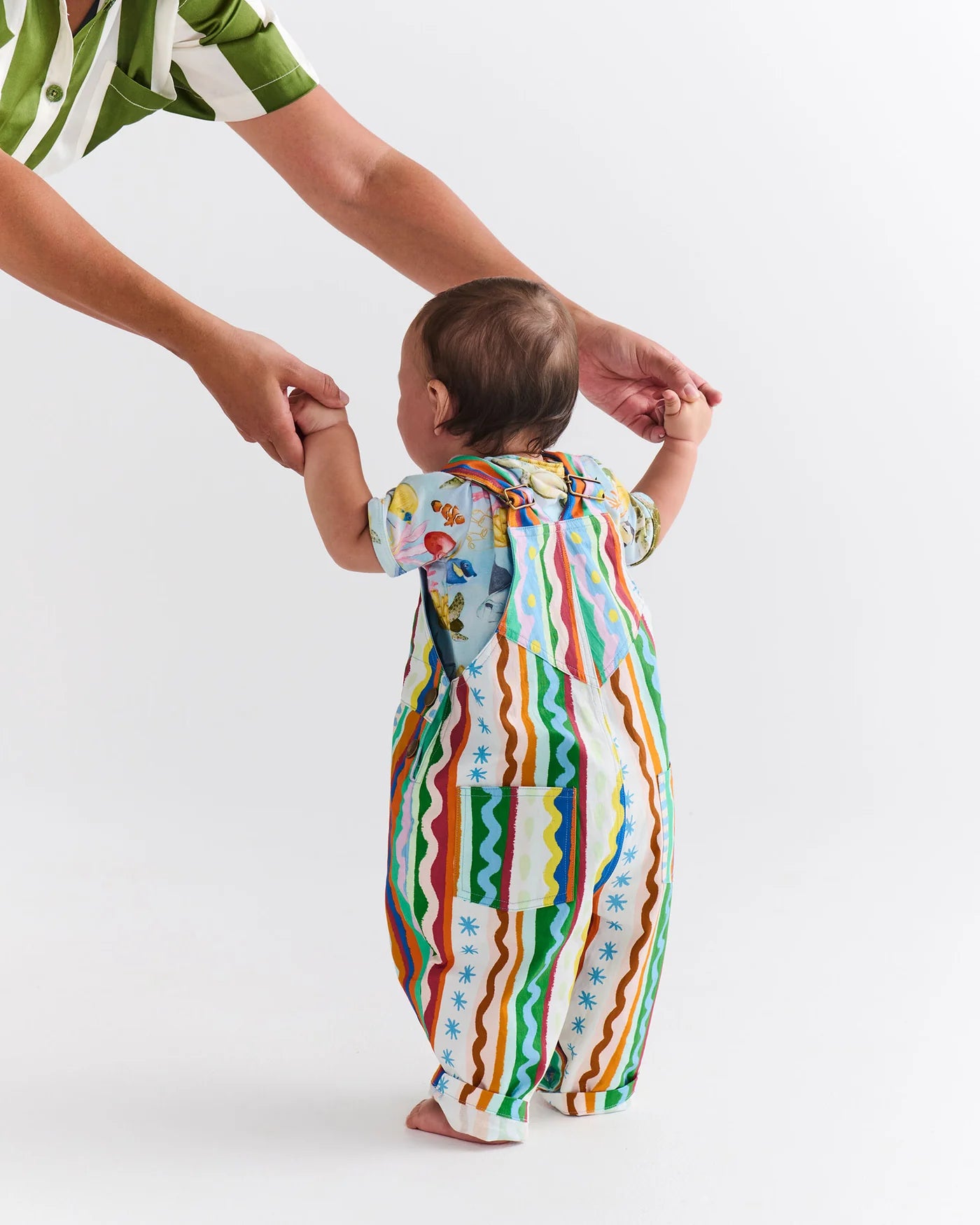Beach Patterns Baby Overalls