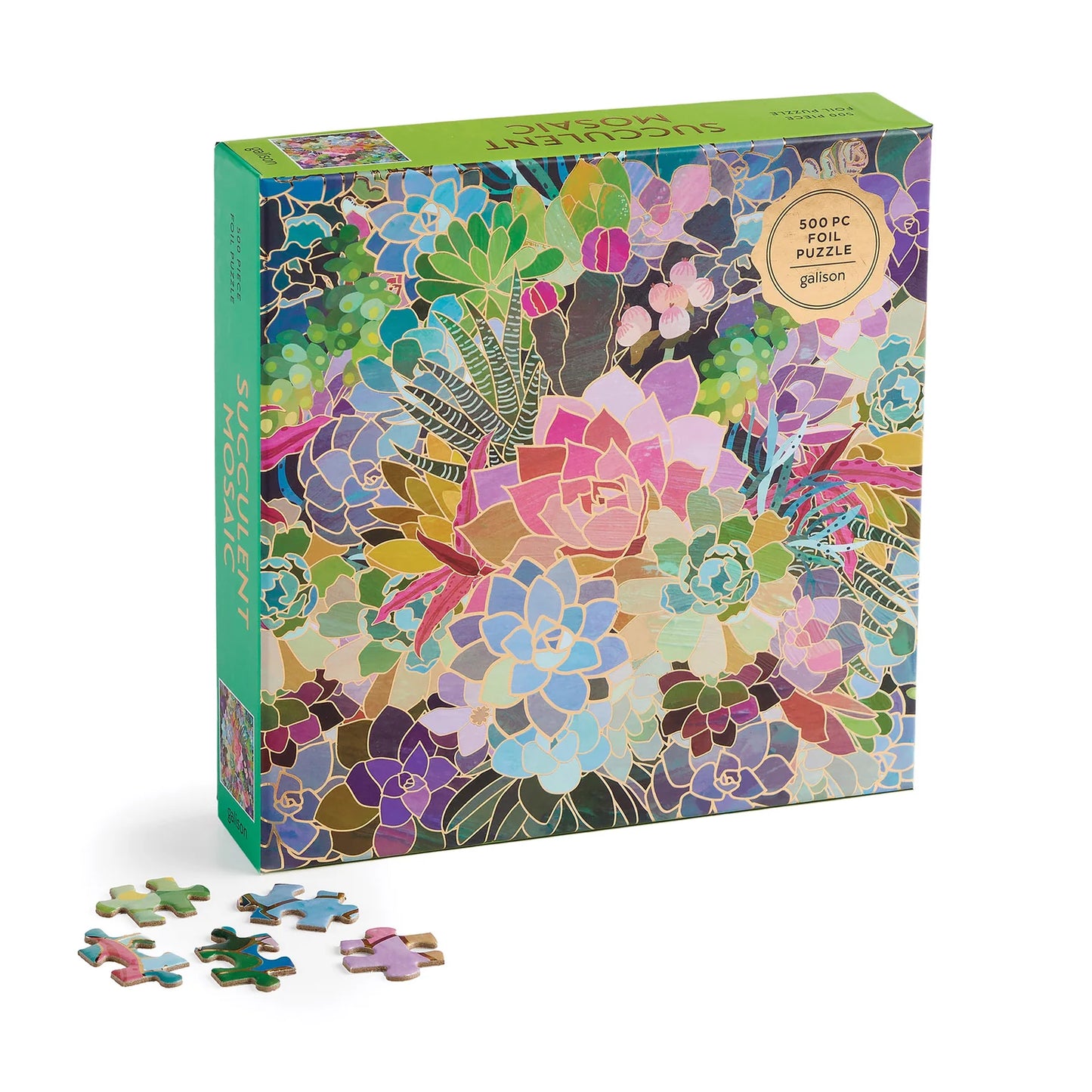 Succulent Mosaic Foil Puzzle | 500pcs Multi-Coloured