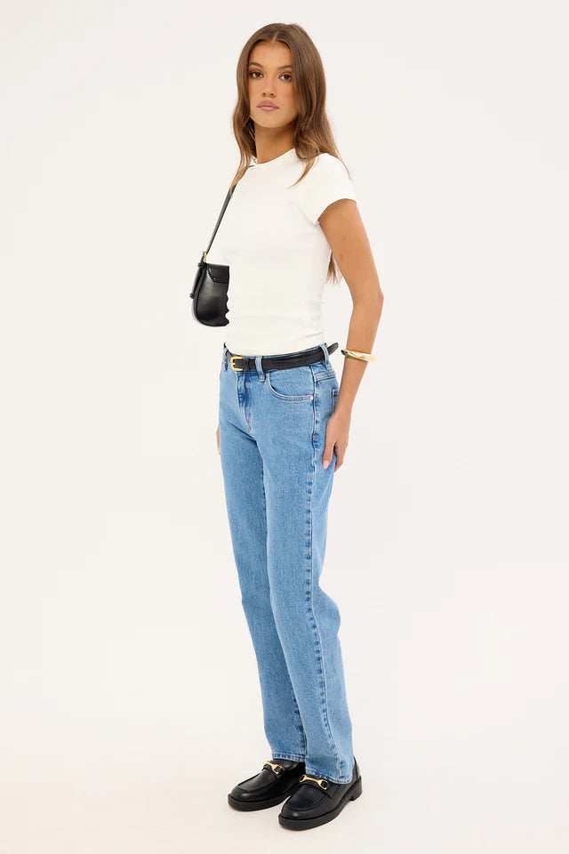 95 Mid Straight Denim Jean | Debbie Blue