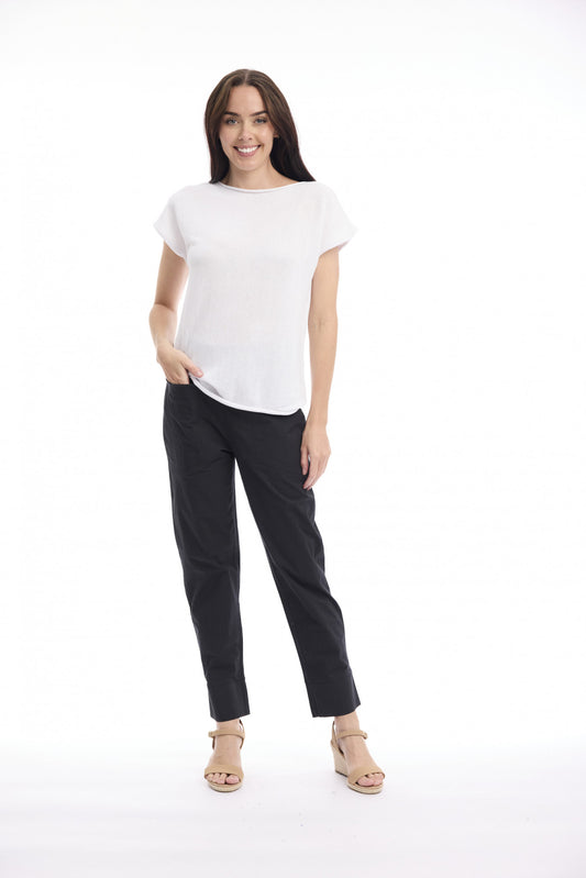 Boatneck Knit Top | White