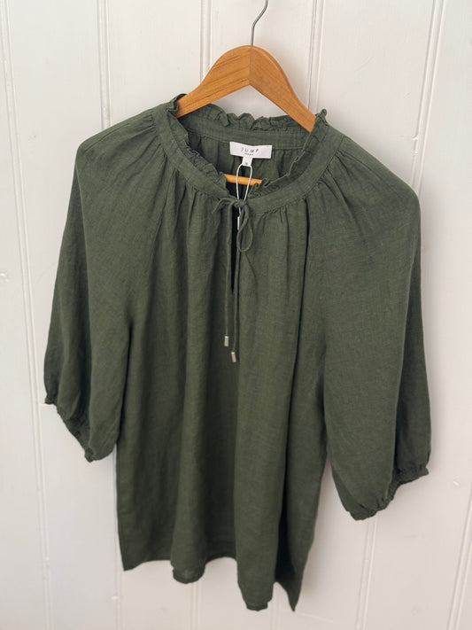 Ruffle Neck Top | Basil