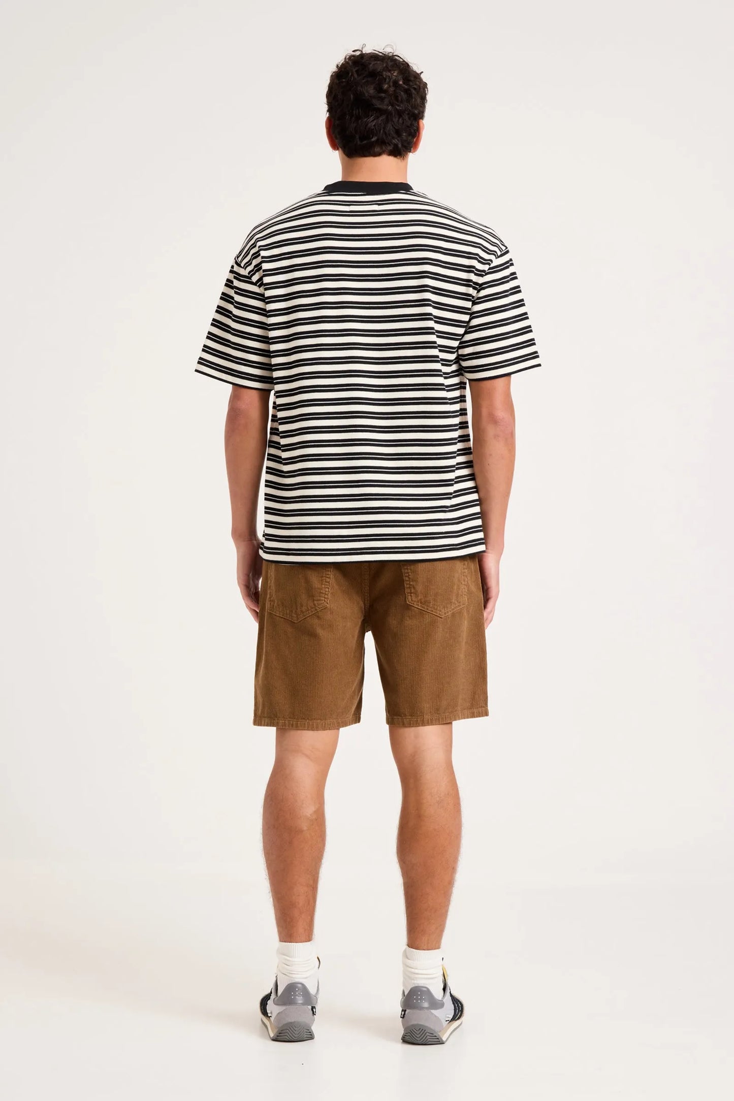 Emblem Tee | Black/White Stripe