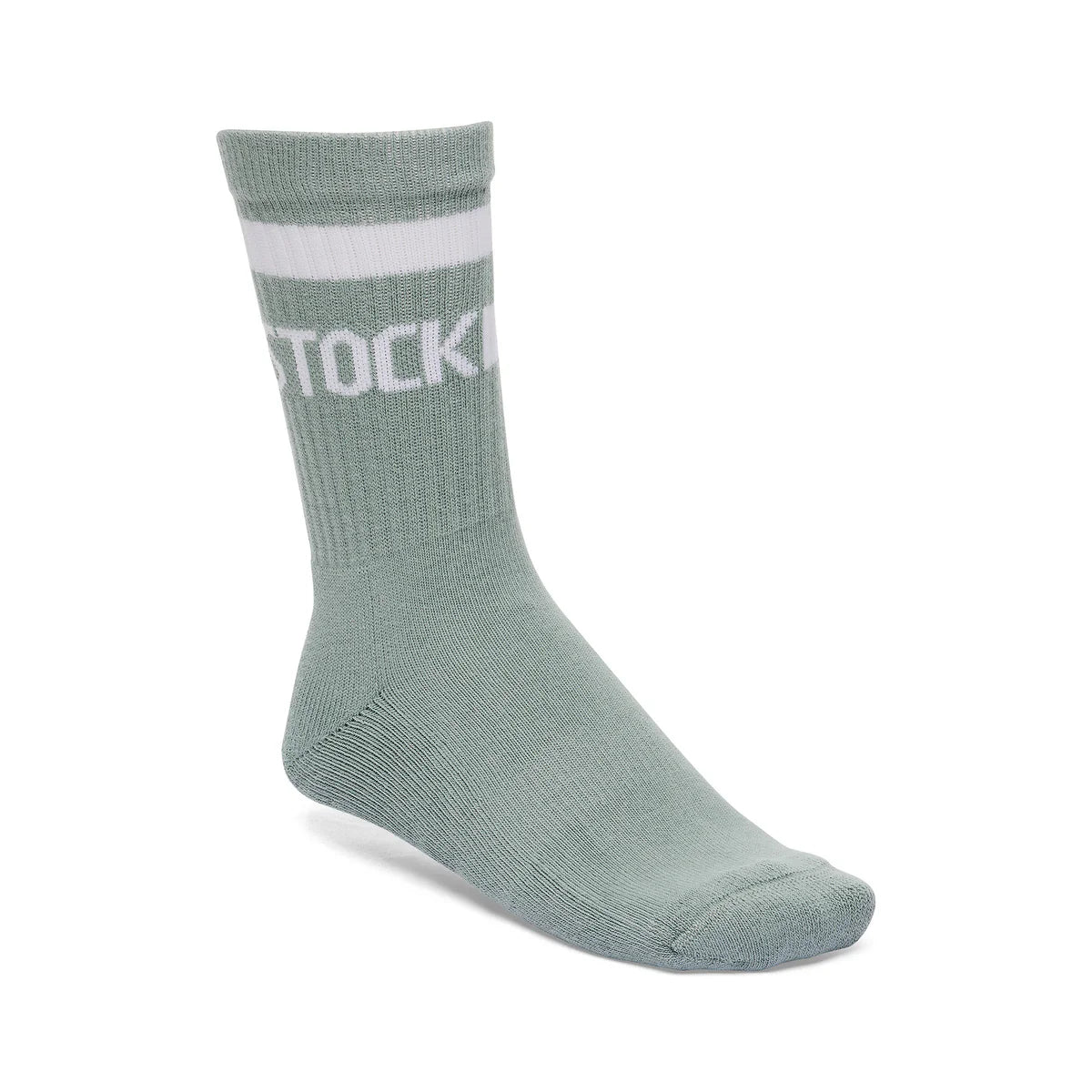 Cotton Crew Stripe Sock | Pure Sage