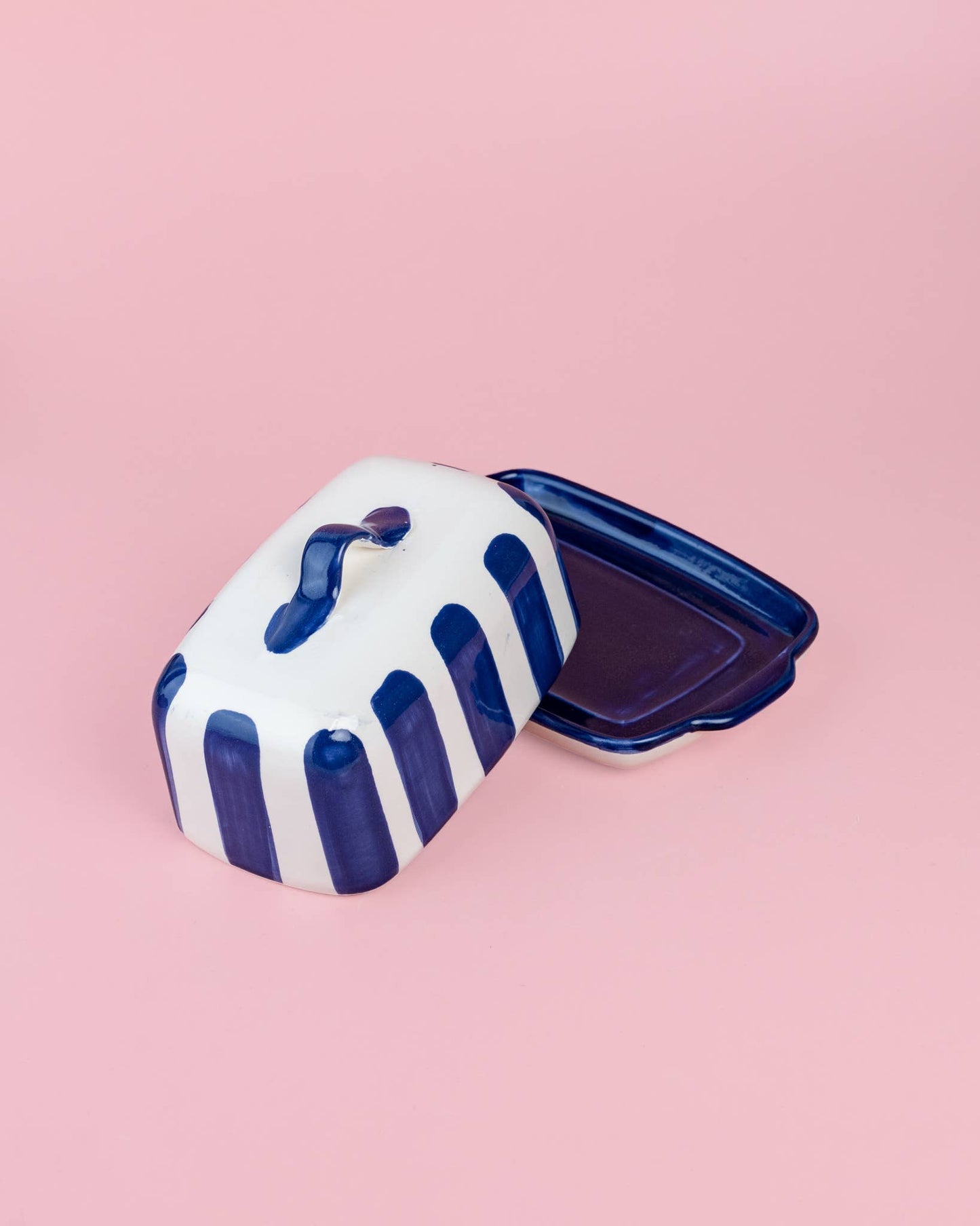 Artisanal Ceramic Butter Dish | Blue & White
