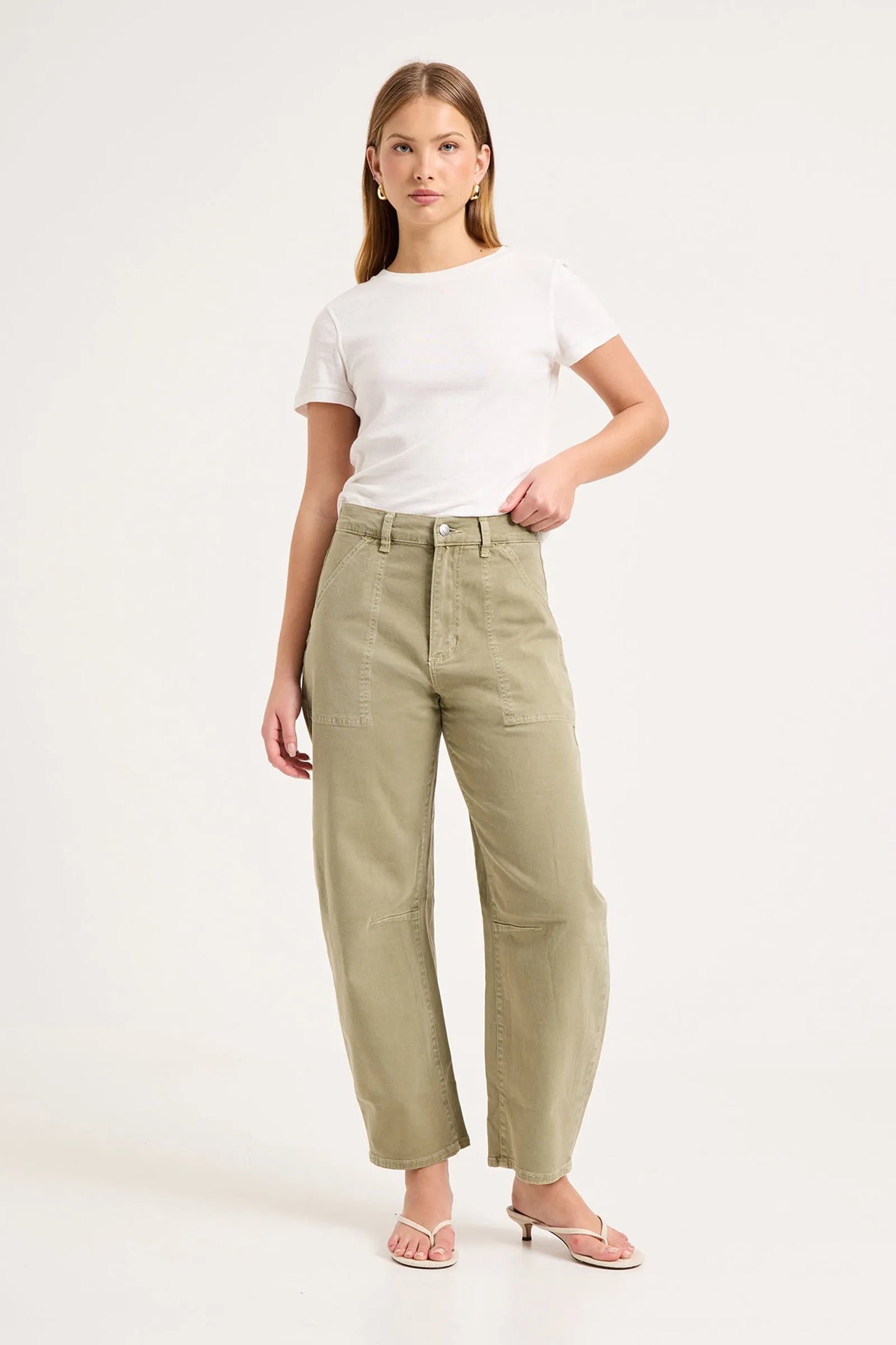 Gigi Barrel Jean | Summer Olive