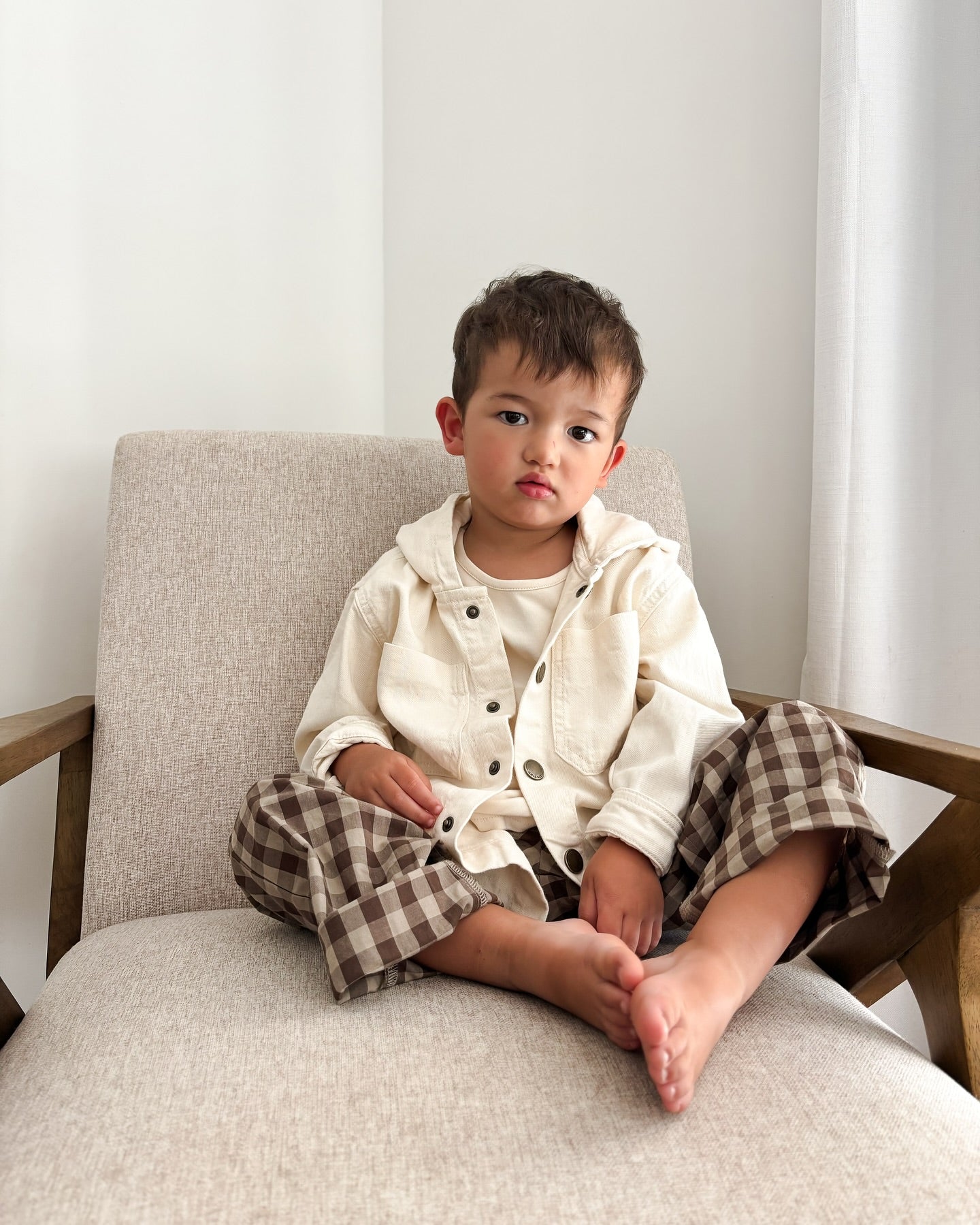 Organic Cotton Kingston Pant | Gingham Shitake