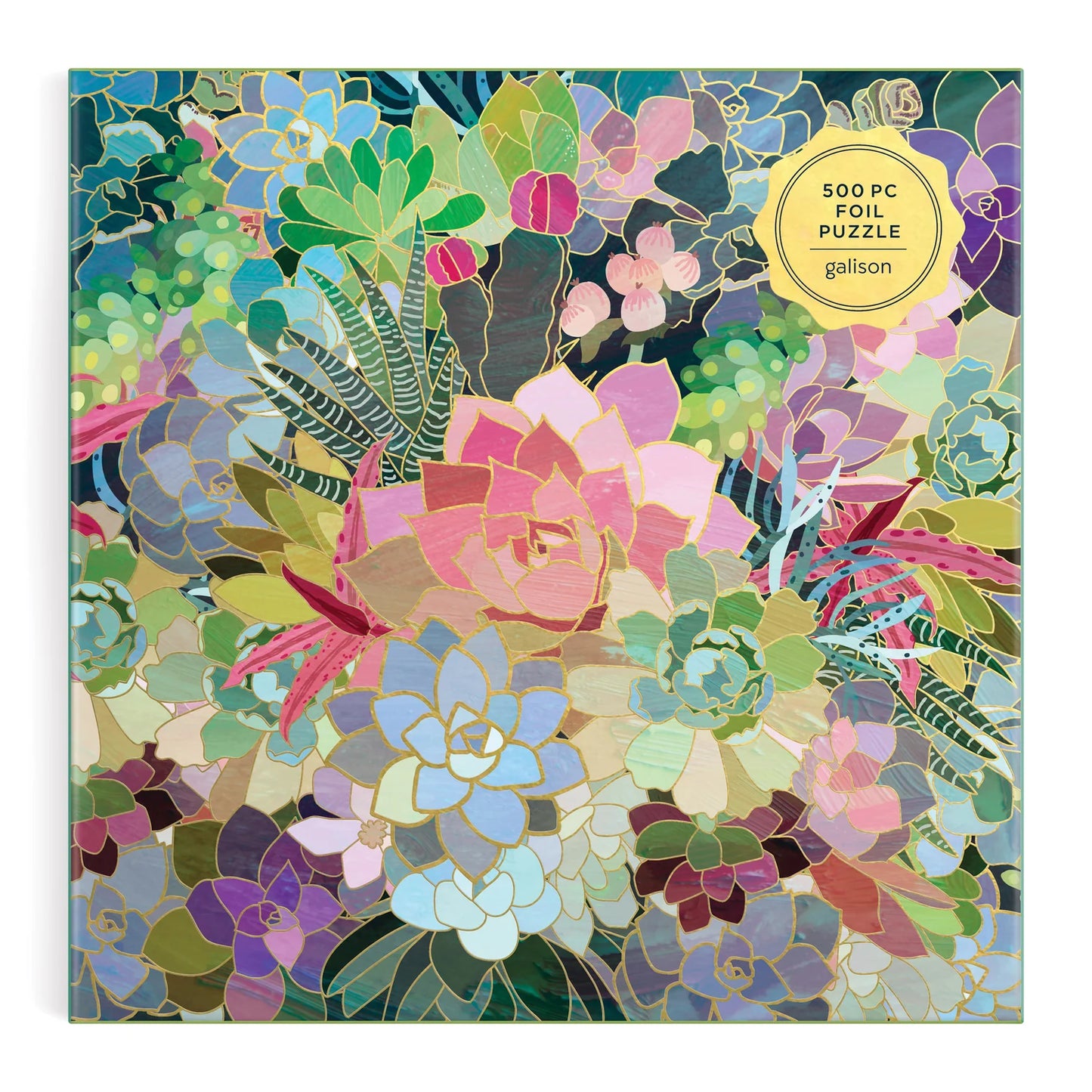 Succulent Mosaic Foil Puzzle | 500pcs Multi-Coloured